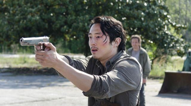 The gun Inokatsu Glenn Rhee (Steven Yeun) in The Walking Dead