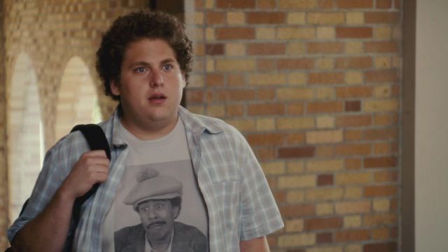 The Richard Pyor t-shirt worn by Seth (Jonah Hill) in the movie Supergrave