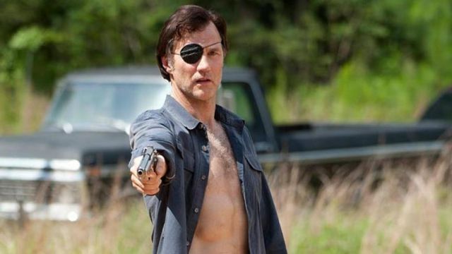 The cache eye of the governor (David Morrissey) in The Walking Dead