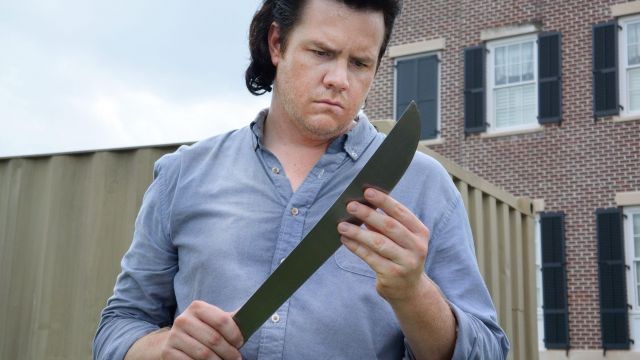 The shirt sky blue Eugene Porter (Josh McDermitt) in The Walking Dead season 6