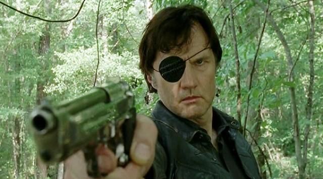 The eye of the Governor (David Morrissey) in The Walking Dead