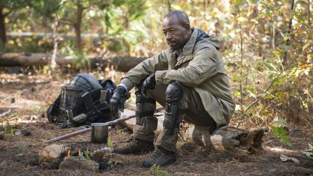 The brown shoes of Morgan (Lennie James) in The Walking Dead