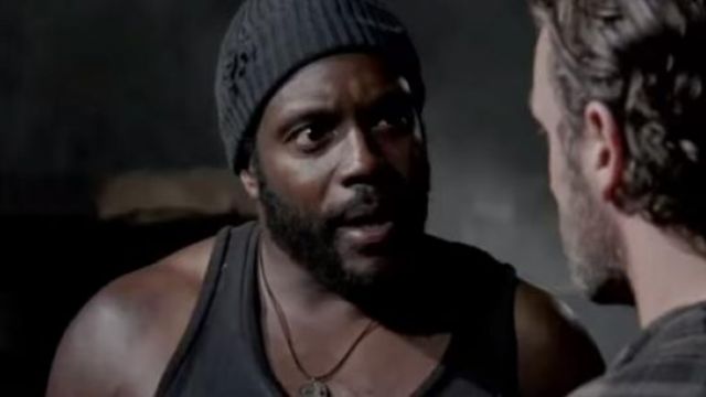 The collar of Tyreese (Chad Coleman) in The Walking Dead