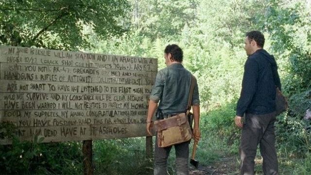 The wooden sign in The Walking Dead
