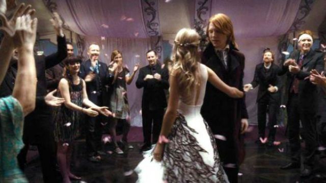 The wedding dress of Fleur Delacour (Clemence Poesy) in Harry Potter and the deathly hallows