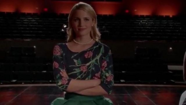 le haut vert à fleurs de Quinn Fabray (Dianna Agron) dans Glee