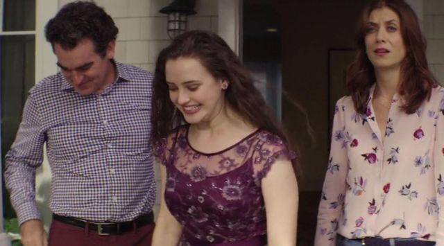 The purple dress by Hannah Baker (Katherine Langford) in 13 Reasons Why