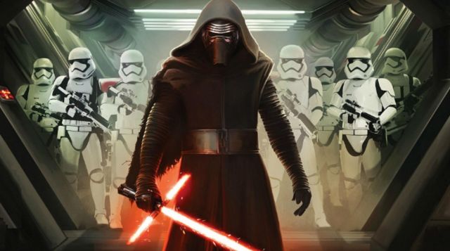 the costume of Kylo Ren in Star Wars : the awakening of the Force (episode VII)