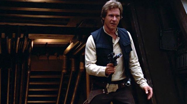 Le pistolet blaster de Han Solo (Harrison Ford) dans Le Retour du Jedi
