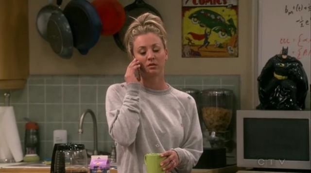Grey Sweatshirt worn by Penny (Kaley Cuoco) in The Big Bang Theory S10E23