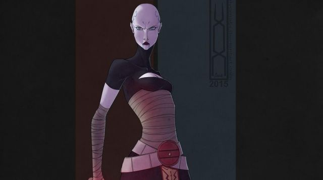 The outfit of Asajj Ventress in Star Wars : The Clone Wars