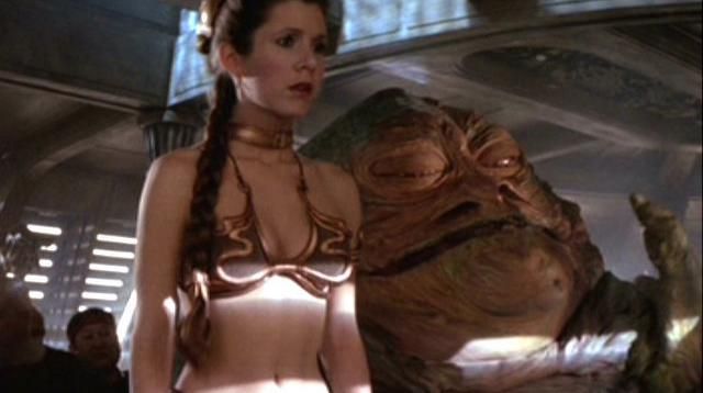 The bikini Princess Leia (Carrie Fisher) in Star Wars VI : return of The Jedi | Spotern