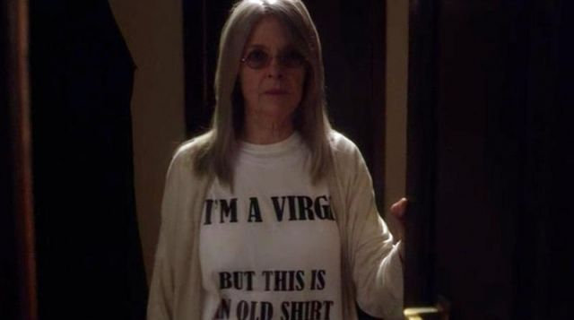 The t-shirt "I'm A Virgin This Is an Old Shirt" of Sister Mary (Diane Keaton) in The Young Pope