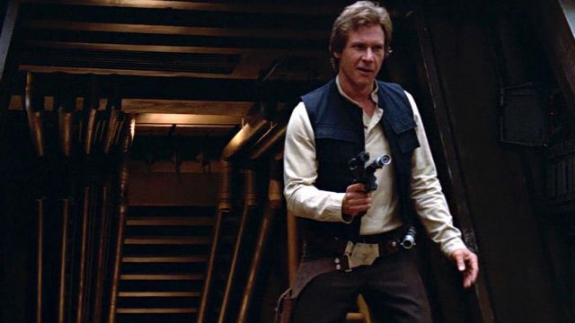 The leather holster of the blaster DL-44 Han Solo (Harrison Ford) in ...