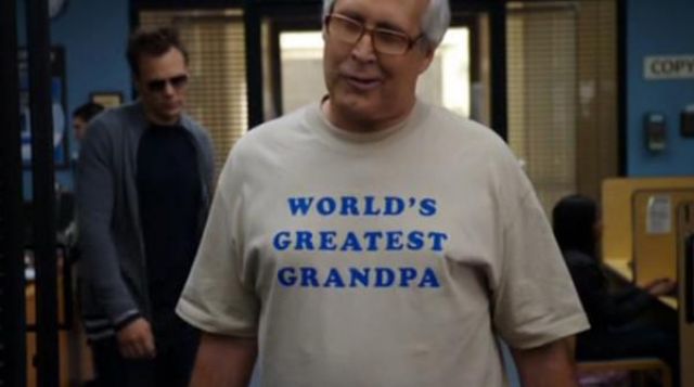 The t-shirt from Pierce (Chevy Chase) in " Community