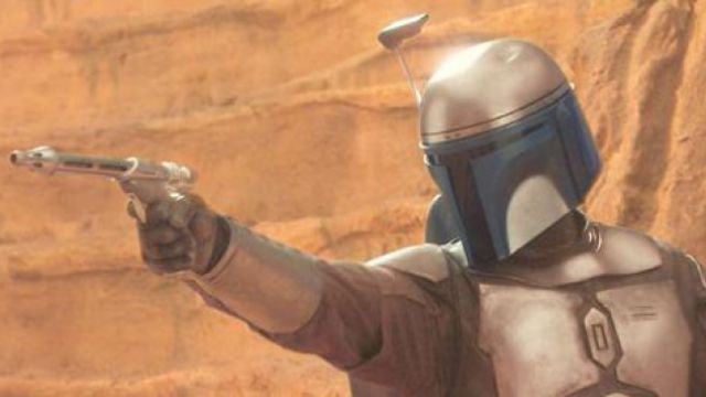 The mask of Jango Fett in Star Wars II : attack of The clones