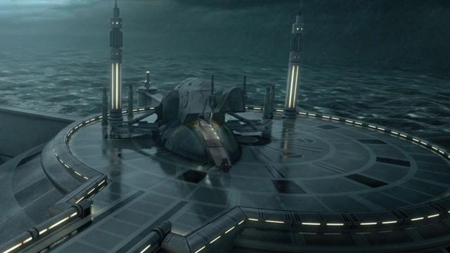 The replica ship's Slave in Star Wars II : attack of The Clones