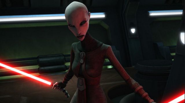 the lightsaber from Asajj Ventress in Star Wars : The clone wars