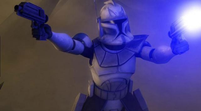 The blaster for Captain Rex in Star Wars : The Clone Wars
