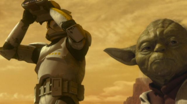 The binoculars electrobinoculars Clone trooper in Star Wars : The Clone Wars