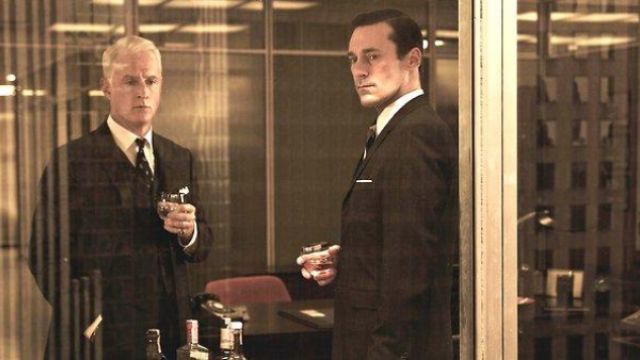 The glass of Whisky to Don Draper in Mad Men