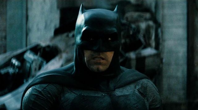 Le masque de Batman (Ben Affleck) dans Bat­man v. Su­per­man