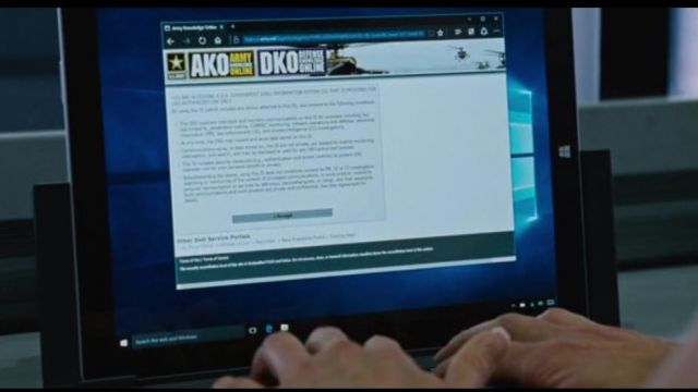 La tablette Microsoft Surface vue dans Jack Reacher: Never Go Back