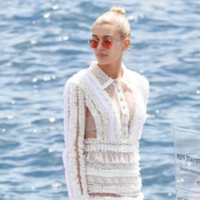 The sunglasses worn by Hailey Baldwin at the Cannes film Festival in 2017