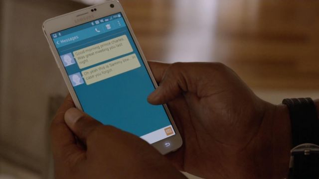 Le smartphone Samsung Galaxy Note 4 de Charles Greane (Omar Benson Miller) dans Ballers S01E04