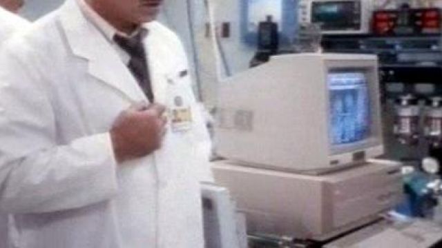 The Commodore Amiga 2000 in the laboratory in The Spy bionic