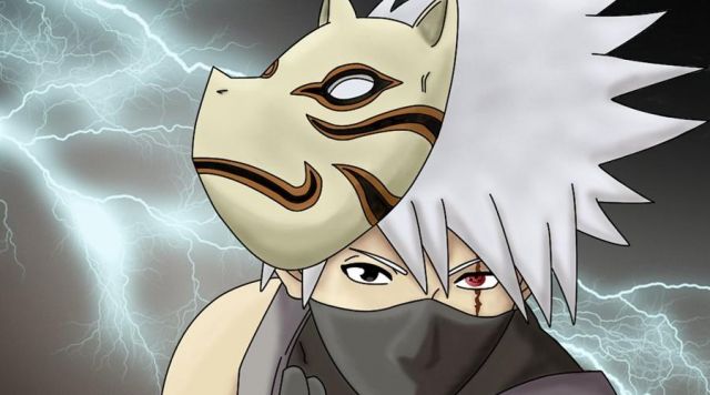 La máscara de Kakashi Anbu en Naruto Shippuden Spotern