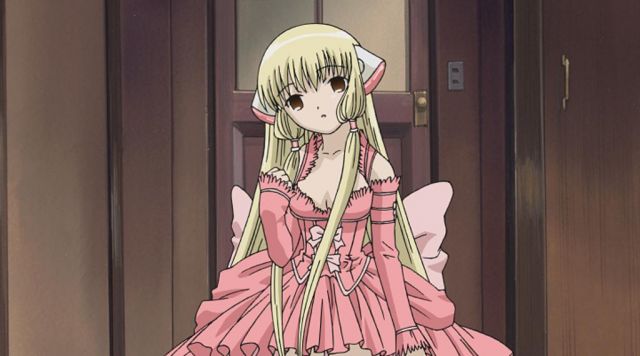 The pretty pink dress Chii in Chobits