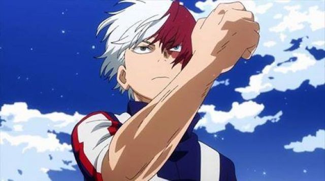The wig two-tone of Shouto in My hero Acdemia
