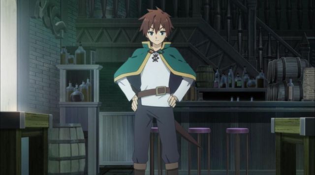 Cosplay of kazuma from konosuba in a suit