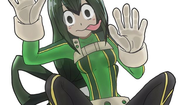 The cosplay of Tsuyu from My Hero Academy
