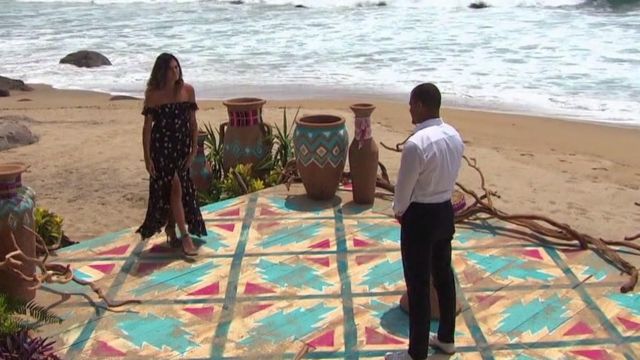 Lace Morris' Black Off-The-Shoulder Floral Maxi Dress on Bachelor in Paradise