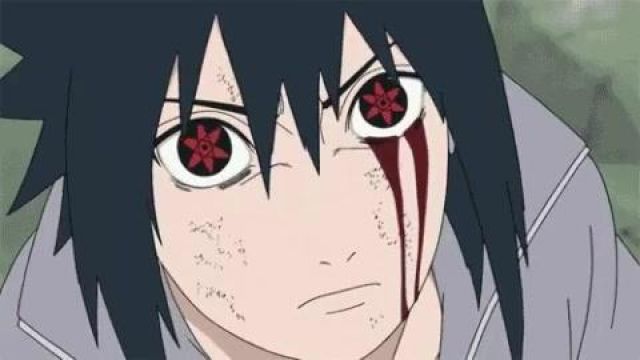 The lenses of sharingan Sasuke in Naruto Shippuden