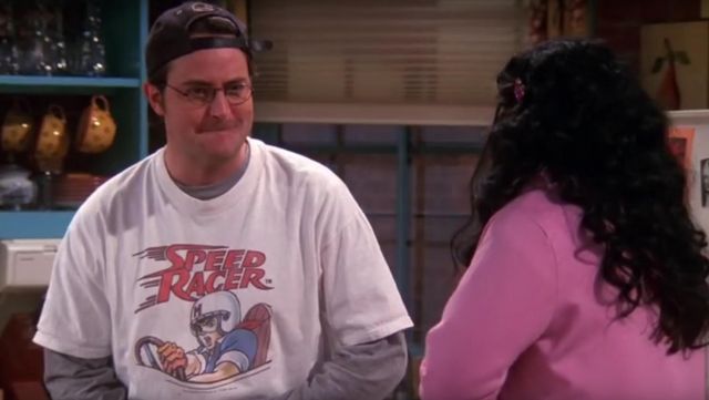 The Speed Racer t-shirt by Stanley Desantis worn by Chandler Bing (Matthew Perry) in the series Friends (Season 6 Episode 16)