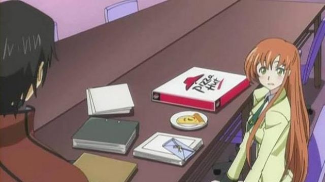 The delivery of Pizza Hut in Code Geass - Lelouch of the Rebellion