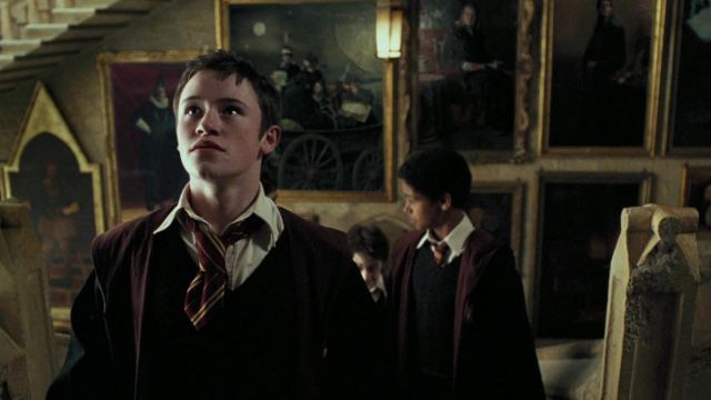 The tie Gryffindor scope by Seamus Finnegan (Devon Murray in Harry Potter and the prisoner of Azkaban