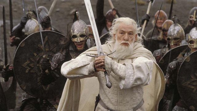 The sword Glamdring of Gandalf (Ian Mc Kellen) in the Lord of The Rings