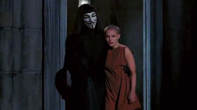 The mask of Hugo Weaving in V for Vendetta