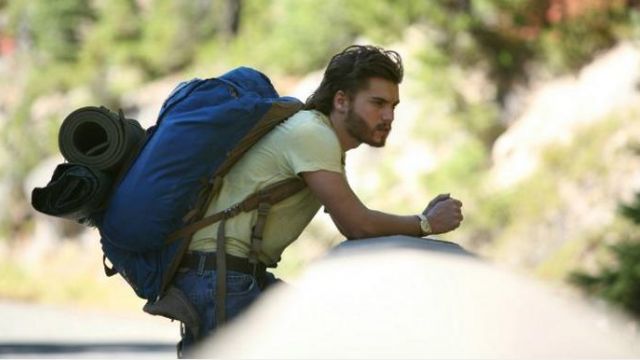 The backpack of Christopher McCandless (Emile Hirsch) in Into the Wild
