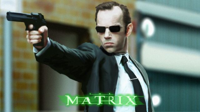 Le pistolet de l'agent Smith dans Matrix