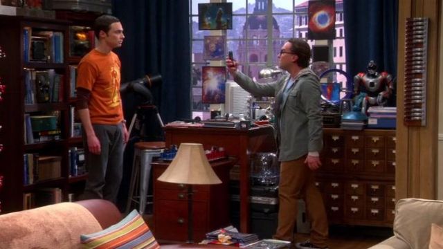 The orange t-shirt with "Flash" Sheldon Cooper in The Big Bang Theory