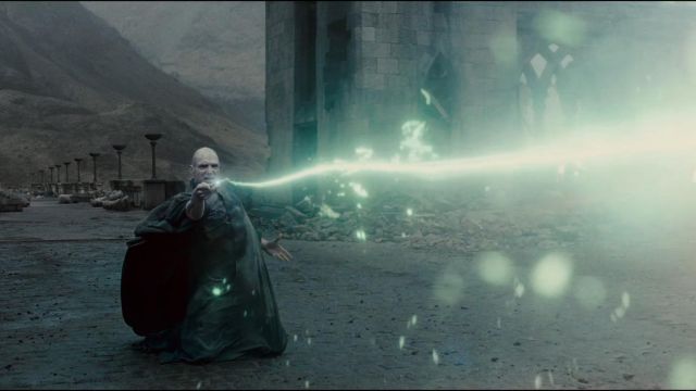 The magic wand of Lord Voldemort (Ralph Fiennes) in Harry Potter and the Deathly hallows