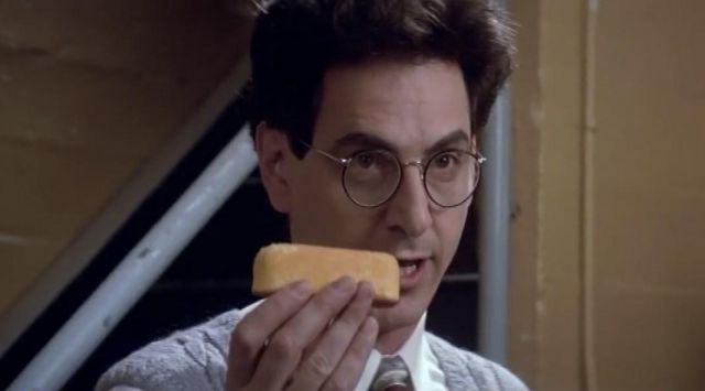 The "small cake" Hostess Twinkies, Dr. Egon Spengler (Harold Ramis) in S. O. S. Ghosts