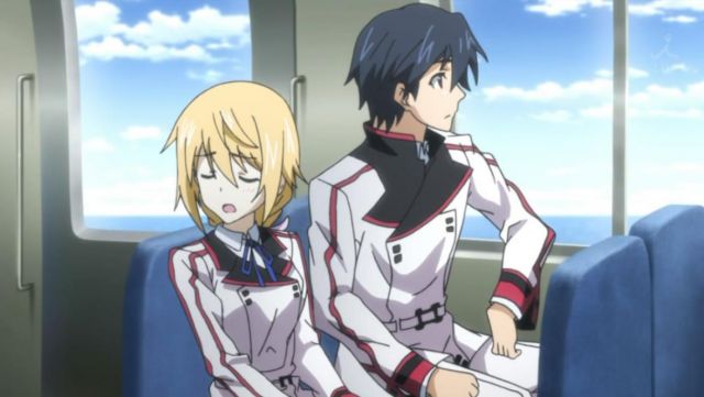 The cosplay of the uniform of Charlotte in Infinite Stratos