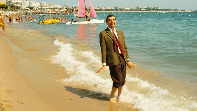 The beach of Cannes in the movie holiday Mr Bean