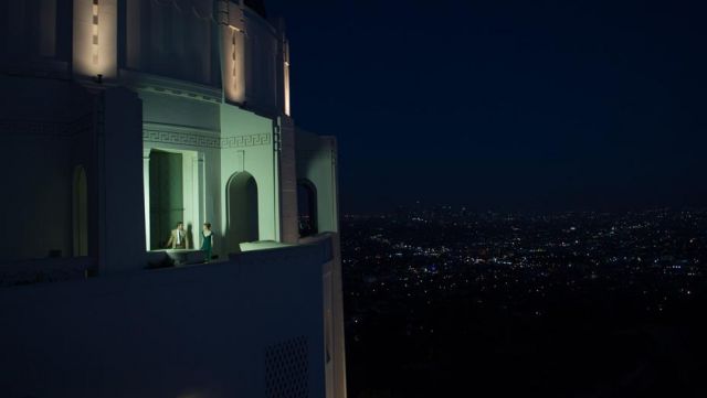 Griffith Observatory, Los Angeles visited by Mia (Emma Stone) and Sebastian (Ryan Gosling) as seen in La La Land